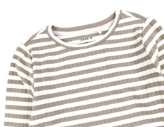 Name It mocha meringue stribet bluse